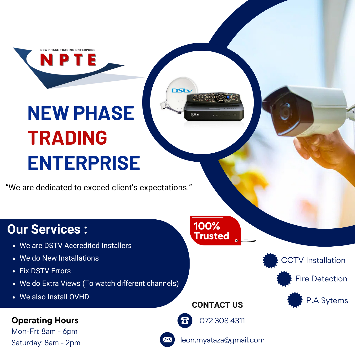 A post designed for Instagram to showcase NPTE services.